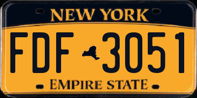 NY license plate FDF3051