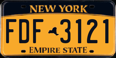 NY license plate FDF3121