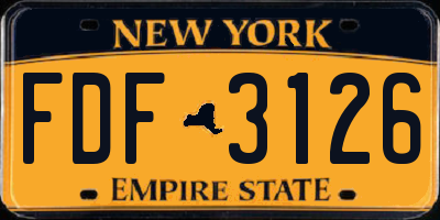 NY license plate FDF3126