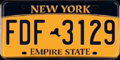NY license plate FDF3129
