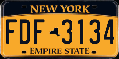NY license plate FDF3134