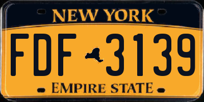 NY license plate FDF3139