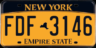 NY license plate FDF3146
