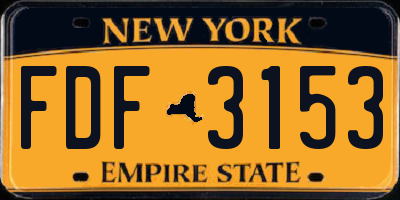 NY license plate FDF3153