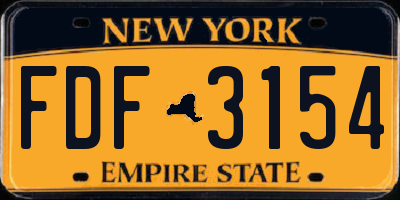 NY license plate FDF3154