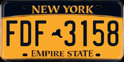 NY license plate FDF3158