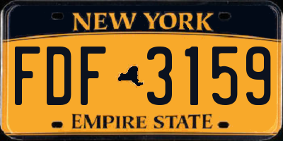 NY license plate FDF3159