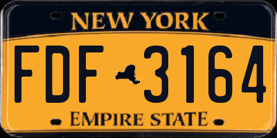 NY license plate FDF3164