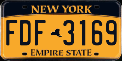 NY license plate FDF3169