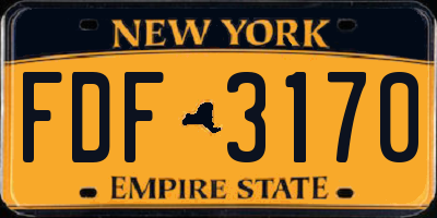 NY license plate FDF3170