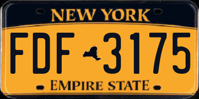 NY license plate FDF3175