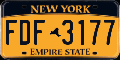 NY license plate FDF3177