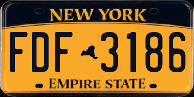 NY license plate FDF3186