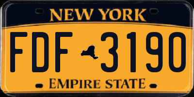NY license plate FDF3190