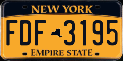 NY license plate FDF3195