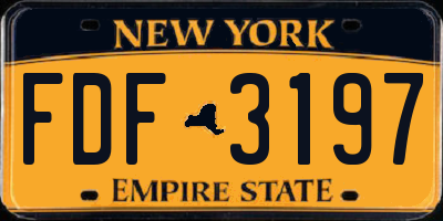 NY license plate FDF3197