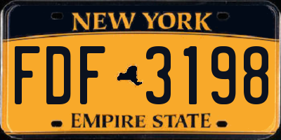 NY license plate FDF3198