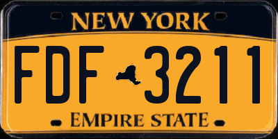 NY license plate FDF3211