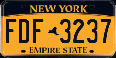 NY license plate FDF3237