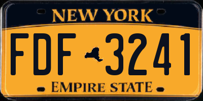 NY license plate FDF3241