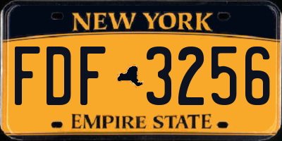 NY license plate FDF3256
