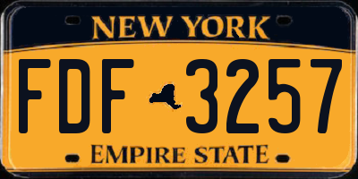 NY license plate FDF3257
