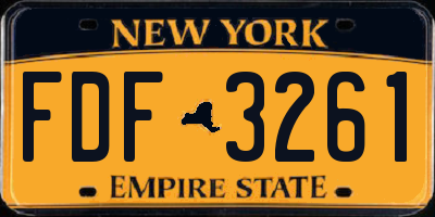 NY license plate FDF3261
