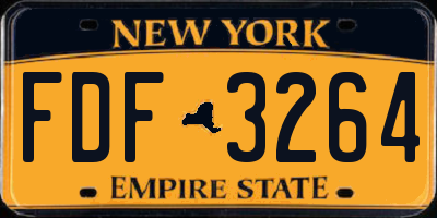 NY license plate FDF3264