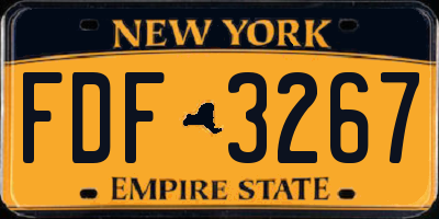 NY license plate FDF3267