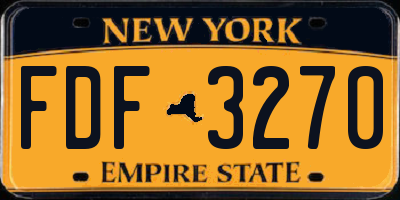 NY license plate FDF3270