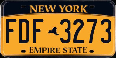 NY license plate FDF3273