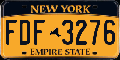 NY license plate FDF3276
