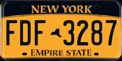 NY license plate FDF3287