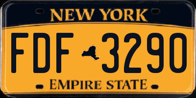 NY license plate FDF3290