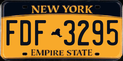 NY license plate FDF3295