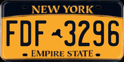 NY license plate FDF3296