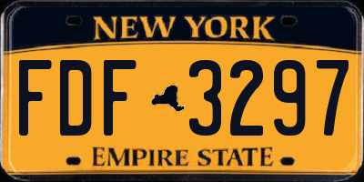 NY license plate FDF3297