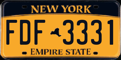 NY license plate FDF3331