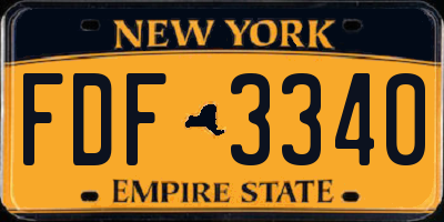 NY license plate FDF3340