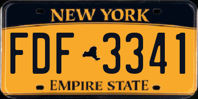NY license plate FDF3341