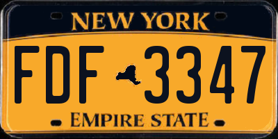 NY license plate FDF3347