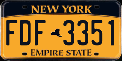 NY license plate FDF3351