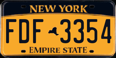 NY license plate FDF3354