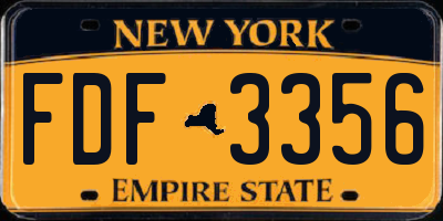 NY license plate FDF3356