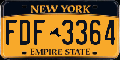 NY license plate FDF3364