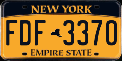 NY license plate FDF3370
