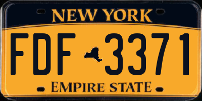 NY license plate FDF3371