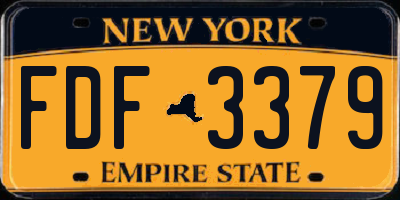 NY license plate FDF3379