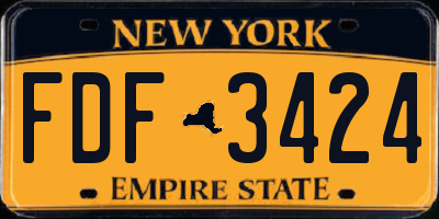 NY license plate FDF3424