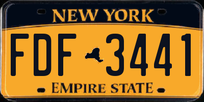 NY license plate FDF3441